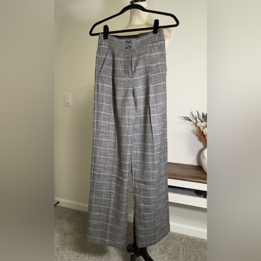 EXPRESS Plaid Super High Rise Trouser Pants - Size 0R - Workwear